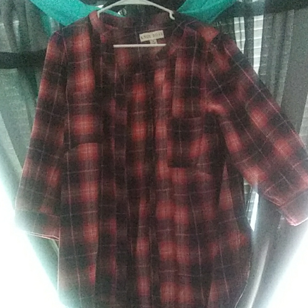 Red plaid button up